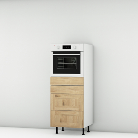 Colonne chêne massif brute 1 four - 3 tiroirs larg. 60cm x H142.6cm