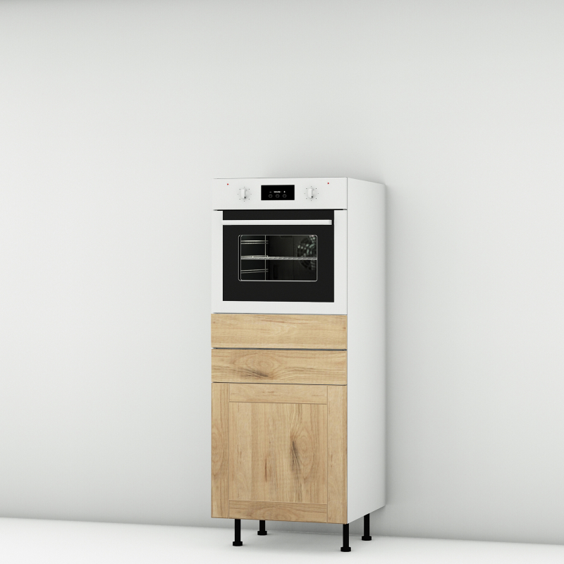 Colonne chêne massif brute four - 1 porte - 1 tiroir larg. 60cm x H142.6cm