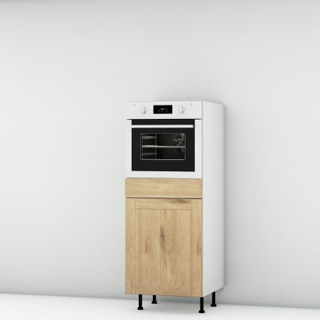 Colonne chêne massif brute 1 porte-1 four larg. 60cm x H142.6cm