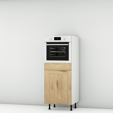 Colonne chêne massif brute 1 porte-1 four larg. 60cm x H142.6cm