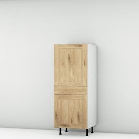 Colonne chêne massif brute 1 porte - 1 porte+tiroir larg. 60cm x H142.6cm