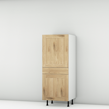 Colonne chêne massif brute 1 porte - 1 porte+tiroir larg. 60cm x H142.6cm