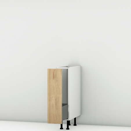 Meuble bas chêne massif brut coulissant larg. 20cm x H71.5cm