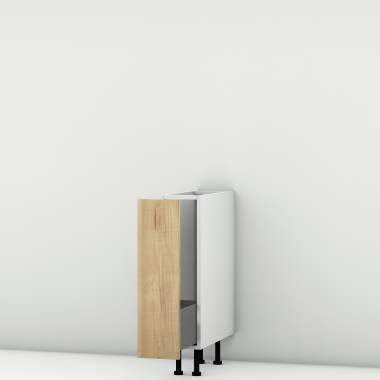 Meuble bas chêne massif brut coulissant larg. 20cm x H71.5cm