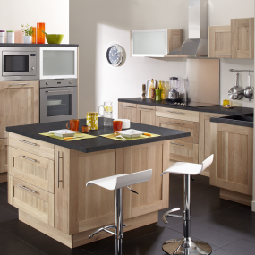 Meuble bas chêne massif brut coulissant larg. 20cm x H71.5cm