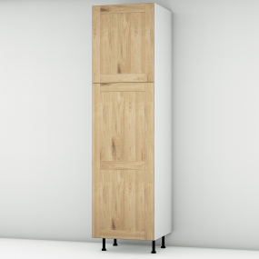 Colonne chêne massif brute 2 portes frigo encastrable L60cm x H213.8cm