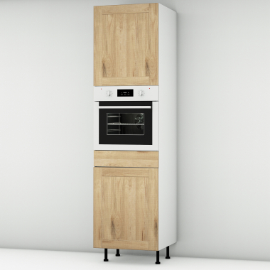 Colonne chêne massif brut 2 portes - 1 four larg. 60cm x H213.8cm