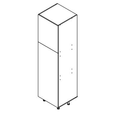 Colonne chêne massif  brut 2 portes L60cm x H213.8cm