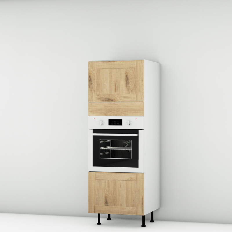 Colonne chêne massif brute 1 porte ouvrante - 1 four - 1 tiroir larg. 60cm x H156.6cm