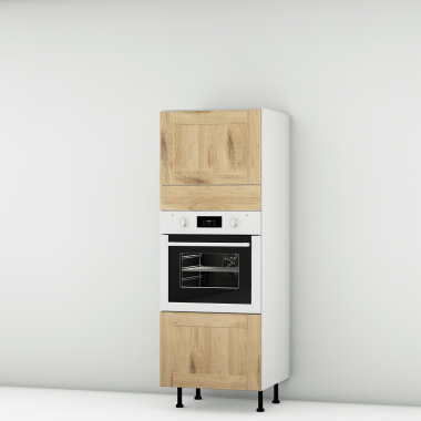 Colonne chêne massif brute 1 porte ouvrante - 1 four - 1 tiroir larg. 60cm x H156.6cm