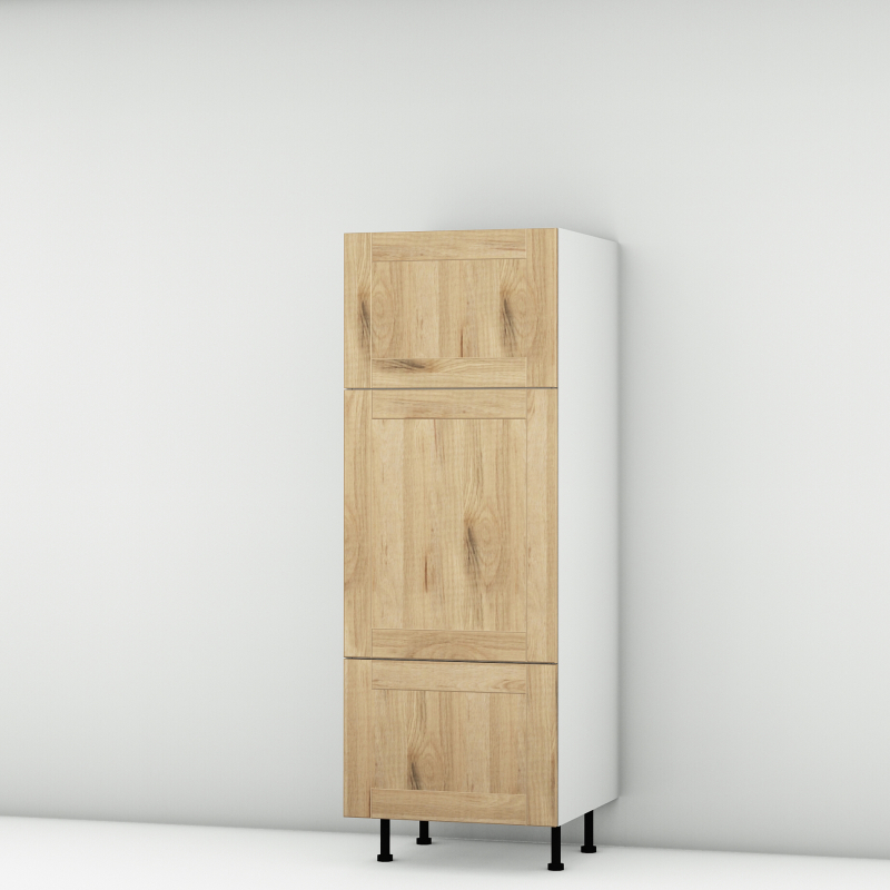 Colonne chêne massif brute 1 porte relevante - 1 porte - 1 tiroir larg. 60cm x H156.6cm