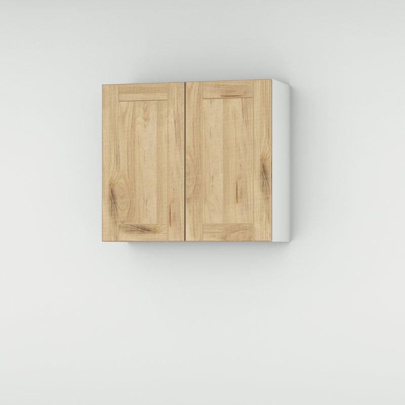 Meuble haut chêne massif brut 2 portes larg. 80cm x H71.5cm