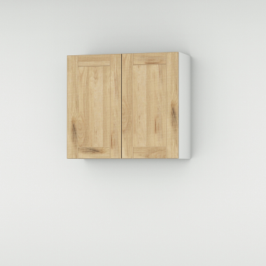 Meuble haut chêne massif brut 2 portes larg. 80cm x H71.5cm