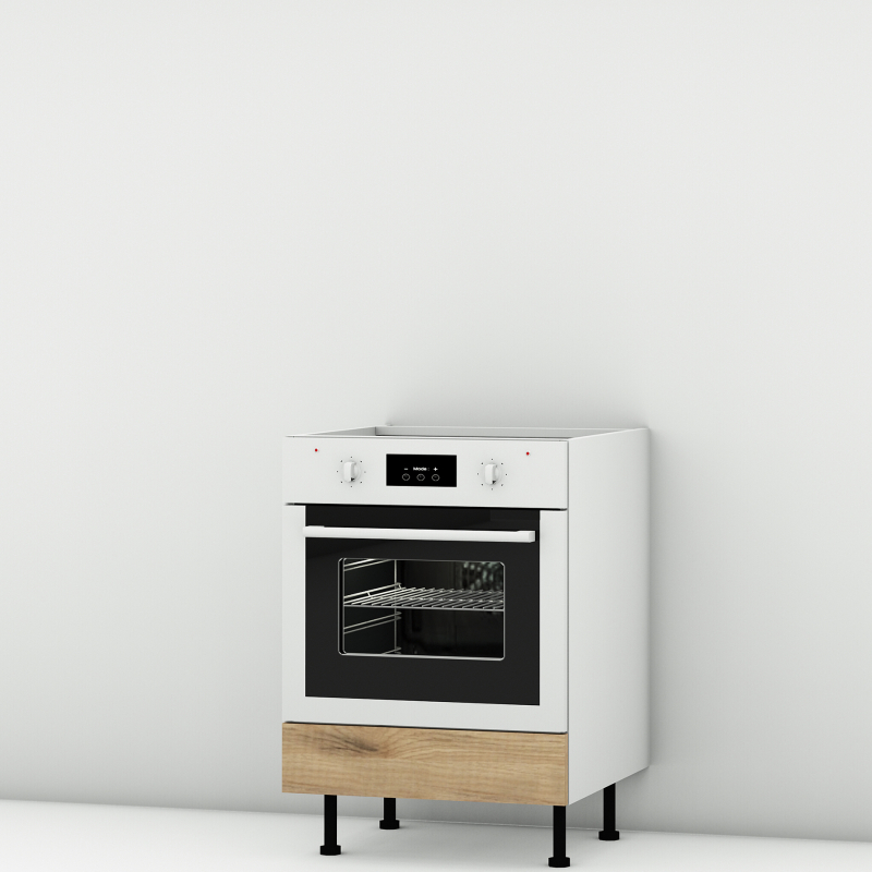 Meuble bas four chêne massif brut larg. 60cm x H71.5cm