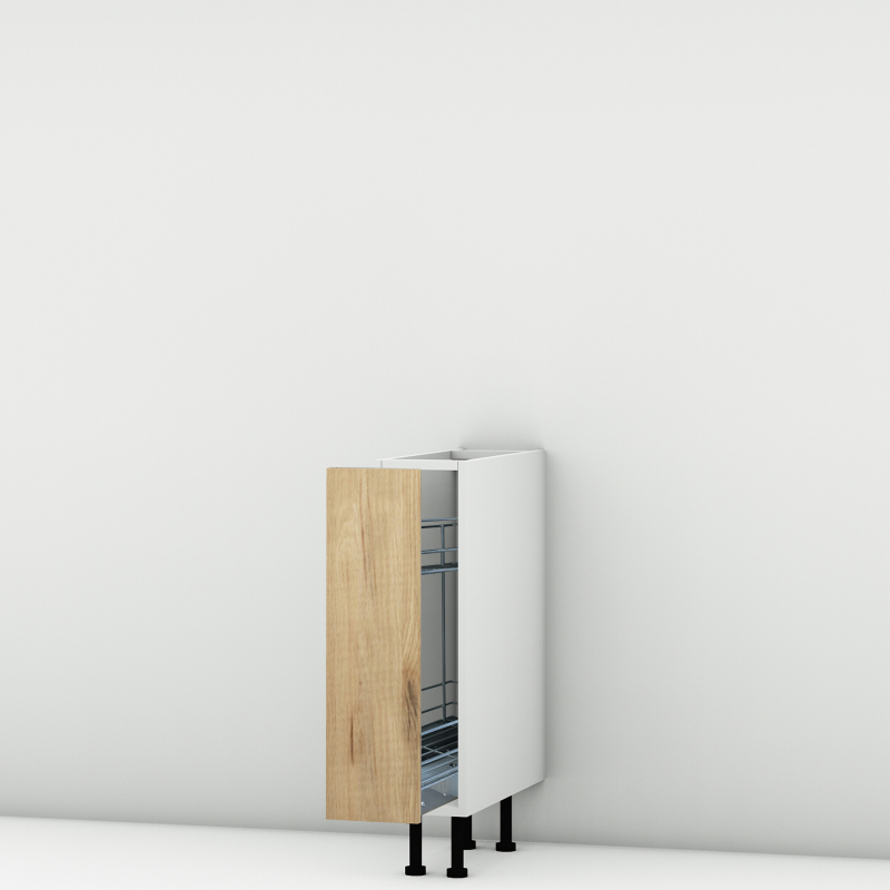 Meuble bas chêne massif brut larg. 20cm x H71.5cm