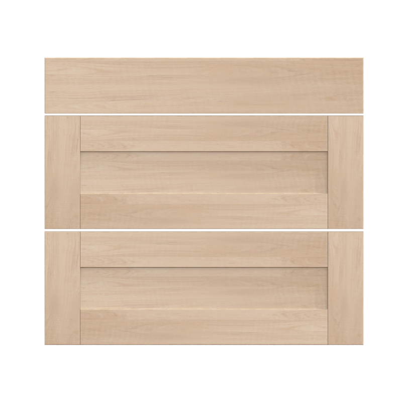 Façade chêne massif brut 3 Tiroirs larg. 80cm x H71cm