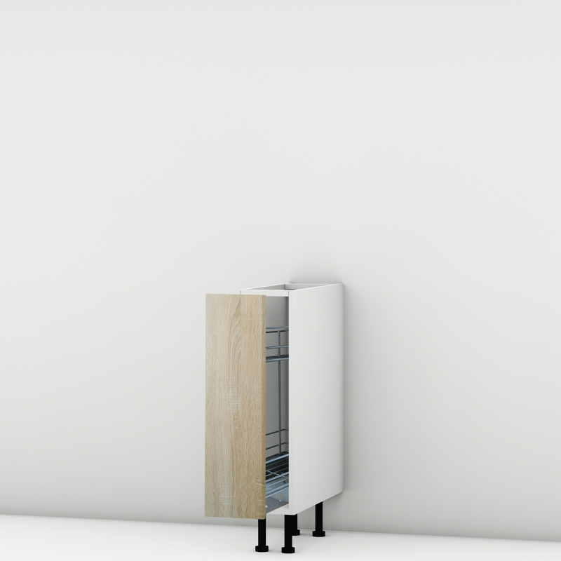 Meuble bas chêne clair larg. 20cm x H71.5cm