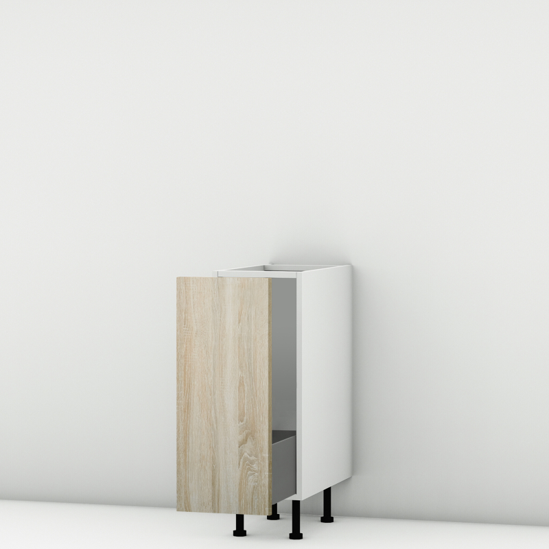 Meuble bas chene clair coulissant larg. 30cm x H71.5cm