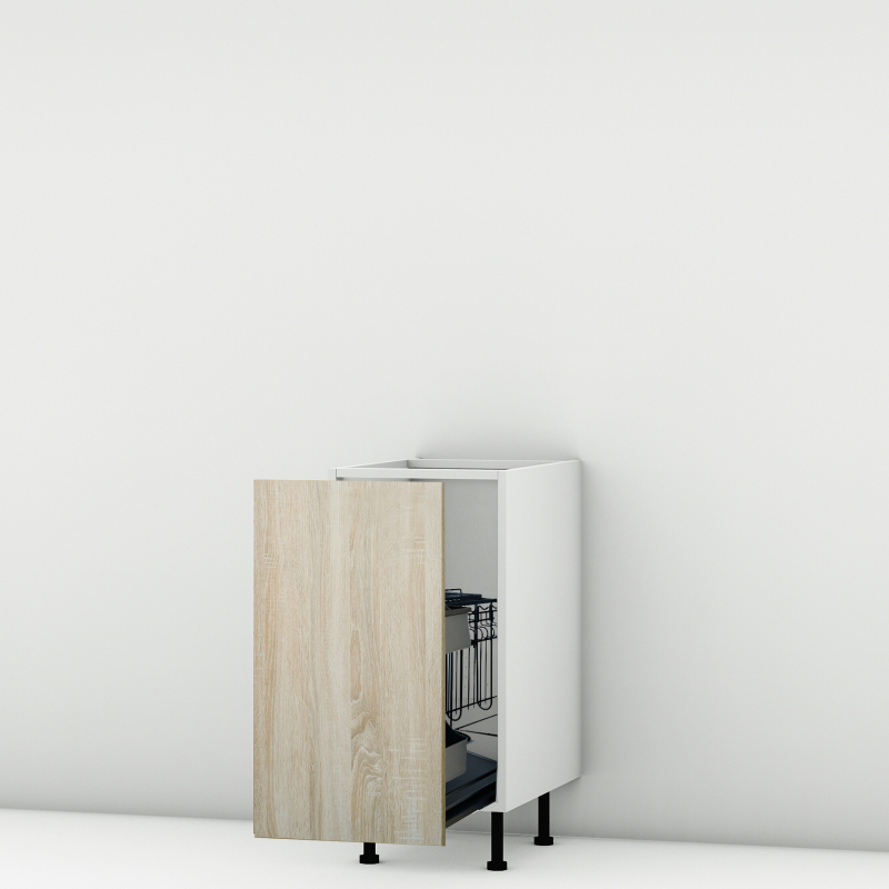 Meuble bas chene clair coulissant larg. 40cm x H71.5cm
