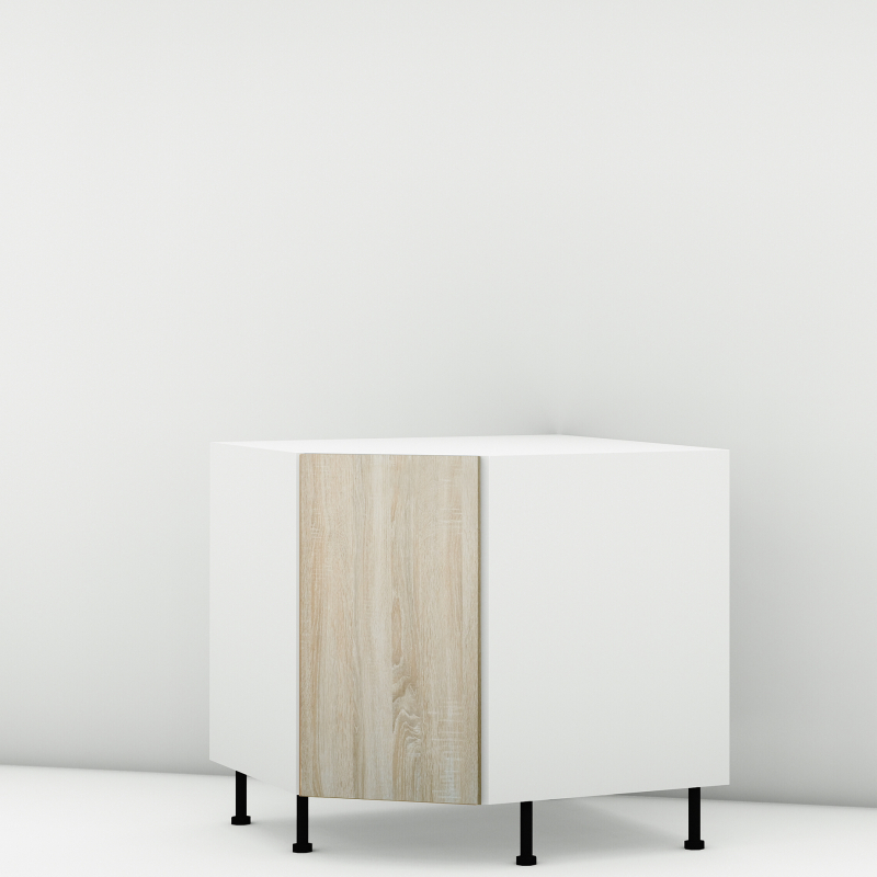 Meuble bas d'angle 45° chene clair larg. 40cm x H71.5cm