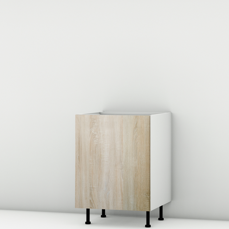 Meuble bas sous évier chene clair larg. 60cm x H71.5cm