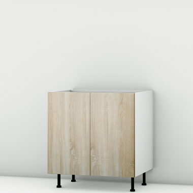 Meuble bas sous évier chene clair 2 portes larg. 80cm x H71.5cm