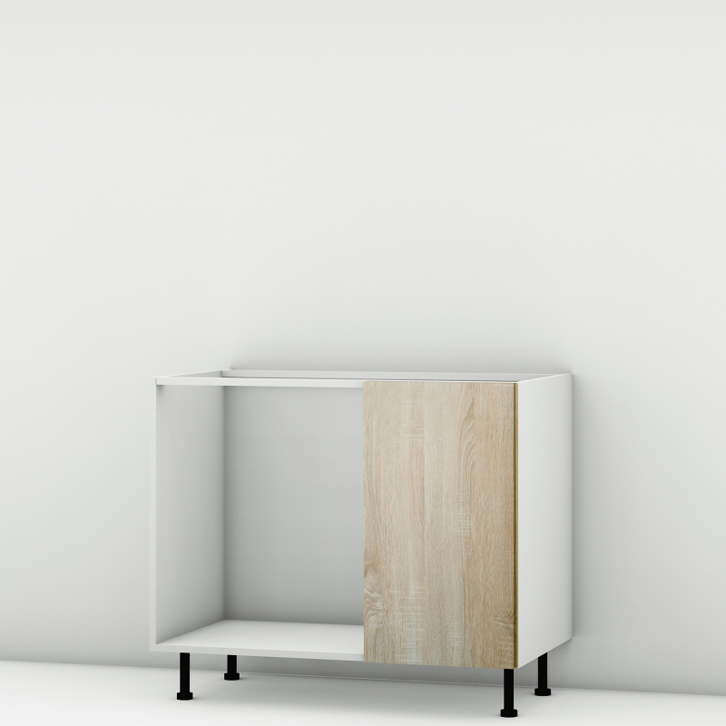 Meuble bas d'angle chene clair 1 porte 40cm larg. 100cm x H71.5cm