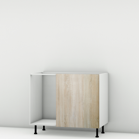 Meuble bas d'angle chene clair 1 porte 60cm larg. 100cm x H71.5cm