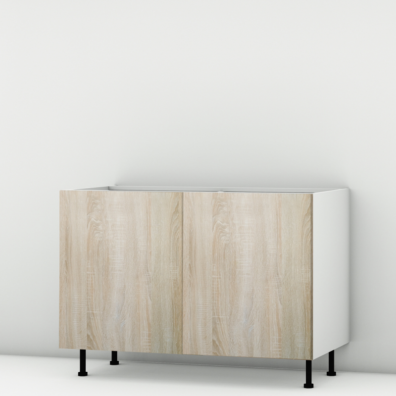 Meuble bas chene clair 2 portes larg. 120cm x H71.5cm