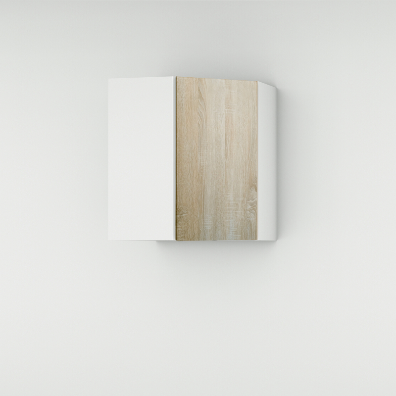 Meuble haut d'angle 45° chene clair larg. 40cm x H71.5cm