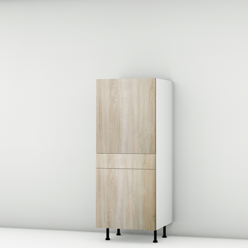 Colonne chene clair 1 porte - 1 porte+tiroir larg. 60cm x H142.6cm