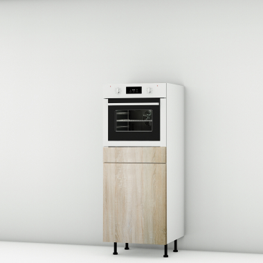 Colonne chene clair 1 porte-1 four larg. 60cm x H142.6cm