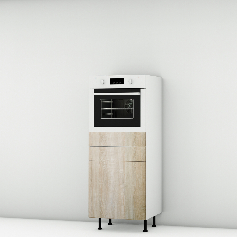 Colonne chene clair 1 four - 1 porte - 1 tiroir larg. 60cm x H142.6cm