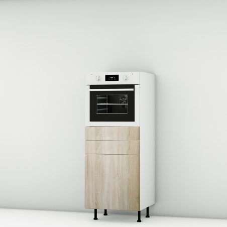 Colonne chene clair 1 four - 1 porte - 1 tiroir larg. 60cm x H142.6cm