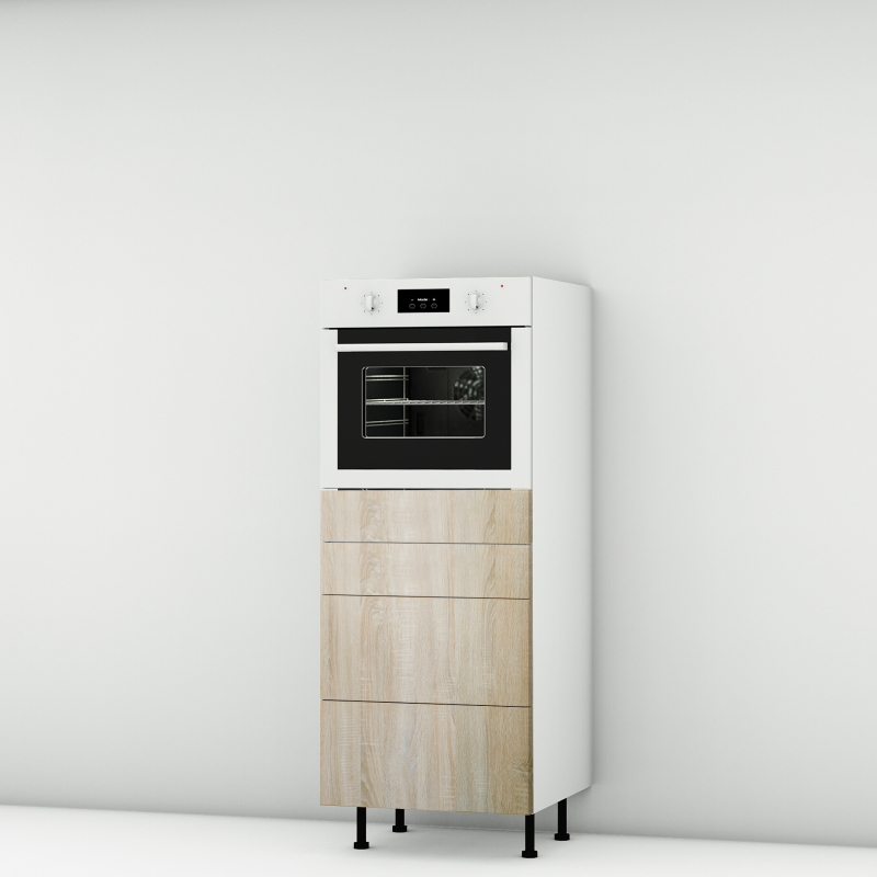 Colonne chene clair 1 four - 3 tiroirs larg. 60cm x H142.6cm