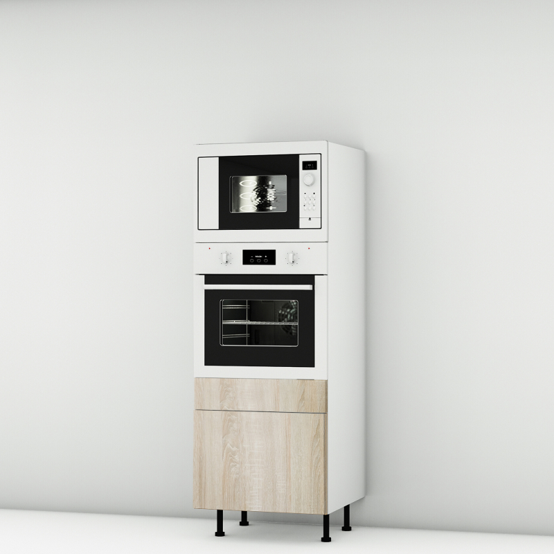 Colonne chene clair 1 MO - 1 four - 1 tiroir larg. 60cm x H156.6cm