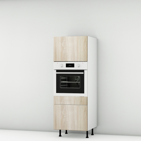 Colonne chêne clair 1 porte relevante - 1 four - 1 tiroir larg. 60cm x H156.6cm