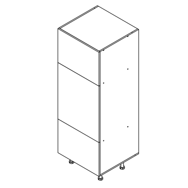 Colonne chêne clair 1 porte relevante alu vitrée - 1 porte - 1 tiroir larg. 60cm x H156.6cm