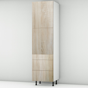 Colonne chêne clair 2 portes - 3 tiroirs larg. 60cm x H213.8cm