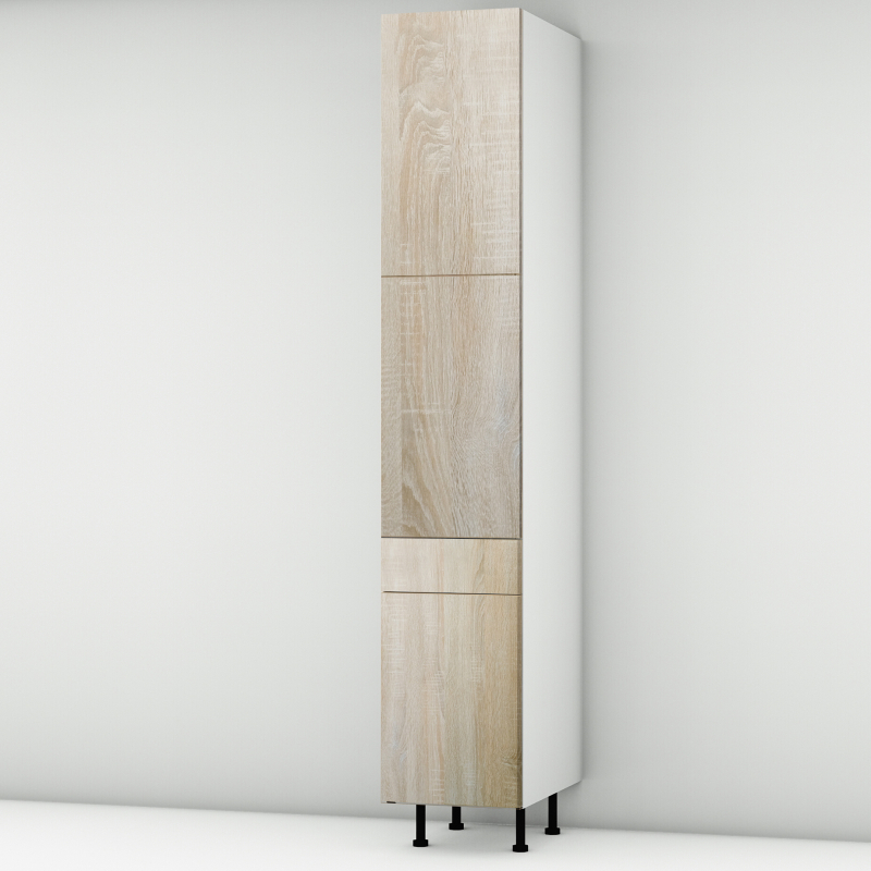 Colonne chêne clair 2 portes - 1 porte+tiroir larg. 40cm x H213.8cm