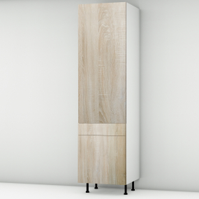 Colonne chêne clair 1 porte - 1 porte+tiroir larg. 60cm x H213.8cm