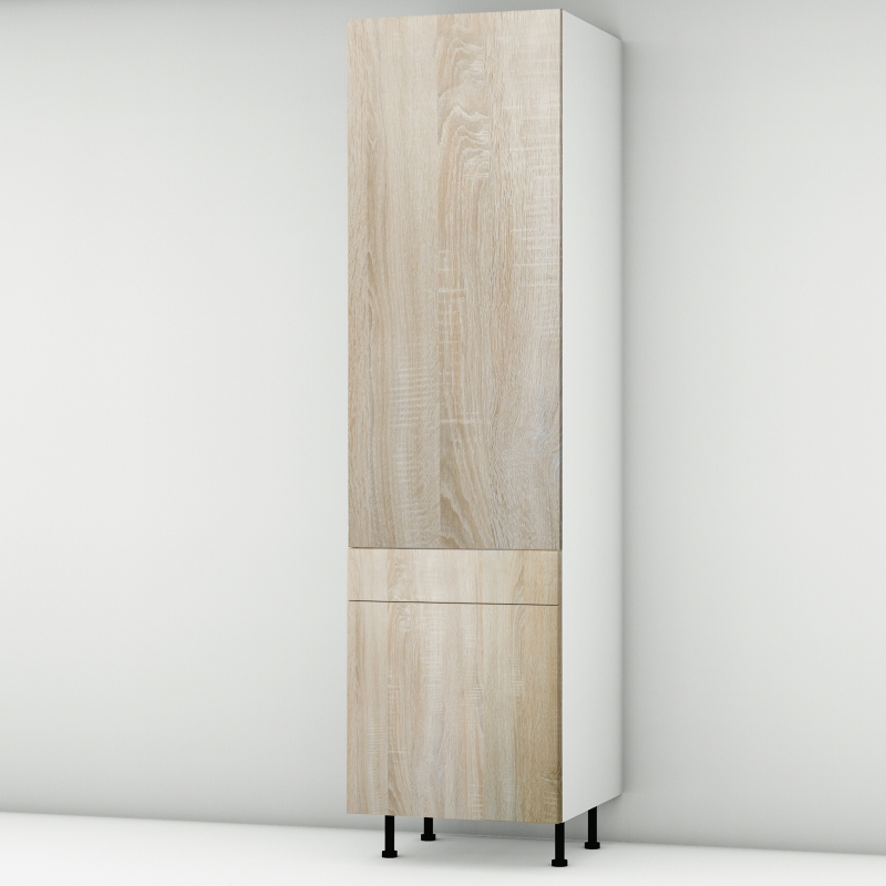 Colonne chêne clair 1 porte - 1 porte+tiroir larg. 60cm x H213.8cm