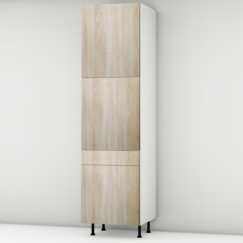 Colonne chêne clair 2 portes - 1 porte+tiroir larg. 60cm x H213.8cm