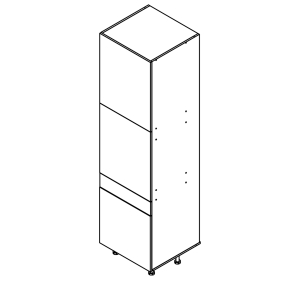 Colonne chêne foncé 2 portes - 1 porte+tiroir larg. 60cm x H213.8cm