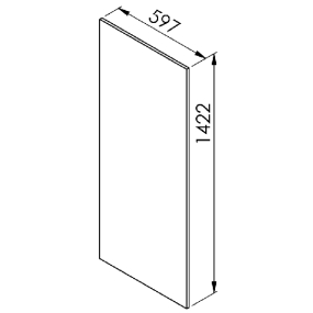 Colonne chene foncé 1 porte larg. 60cm x H142.6cm