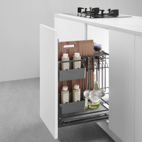 Meuble bas chene foncé coulissant larg. 40cm x H71.5cm