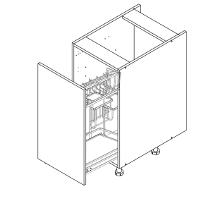 Meuble bas chene foncé coulissant larg. 40cm x H71.5cm