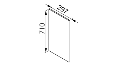 Meuble bas chene foncé coulissant larg. 30cm x H71.5cm