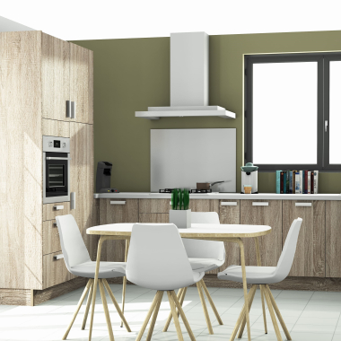 Colonne chêne foncé 1 porte relevante alu vitrée - 1 four - 1 tiroir larg. 60cm x H156.6cm