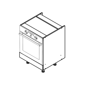 Meuble bas four chêne foncé larg. 60cm x H71.5cm